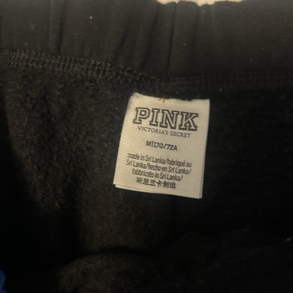 PINK Victoria's Secret Black Shorts with White Logo - Picture 2 of 2